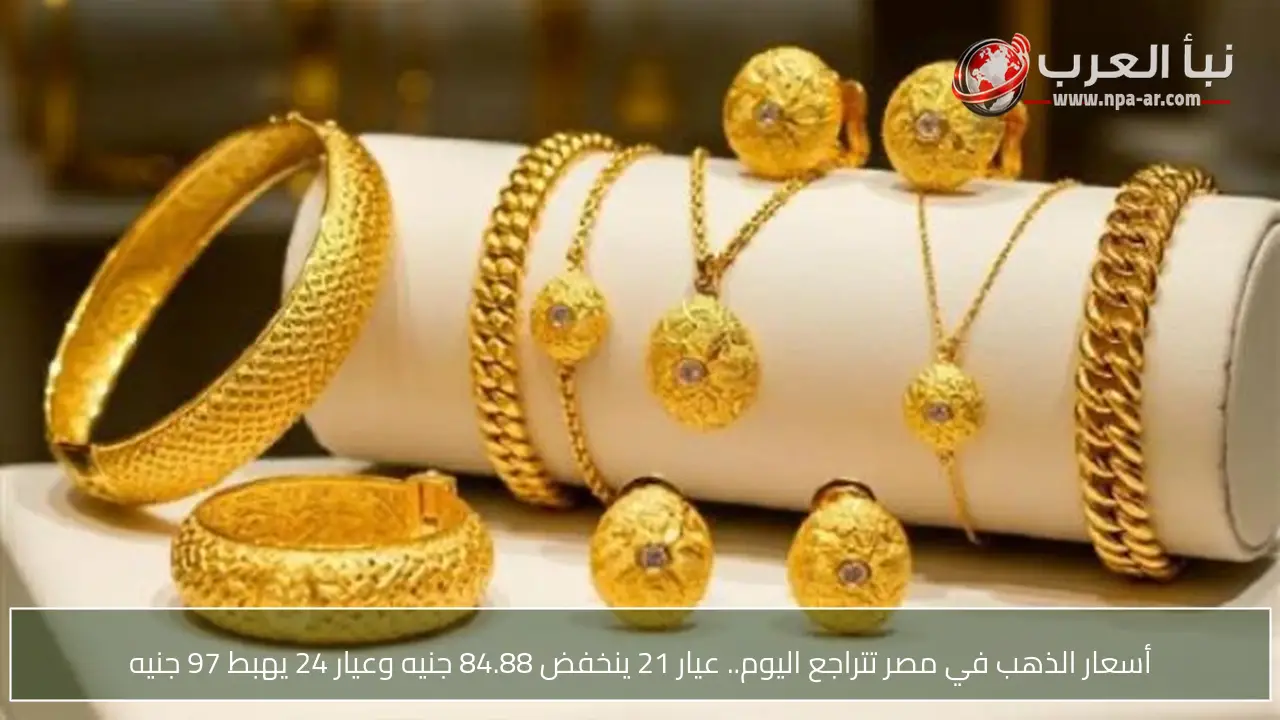 أسعار الذهب في مصر تتراجع اليوم.. عيار 21 ينخفض 84.88 جنيه وعيار 24 يهبط 97 جنيه