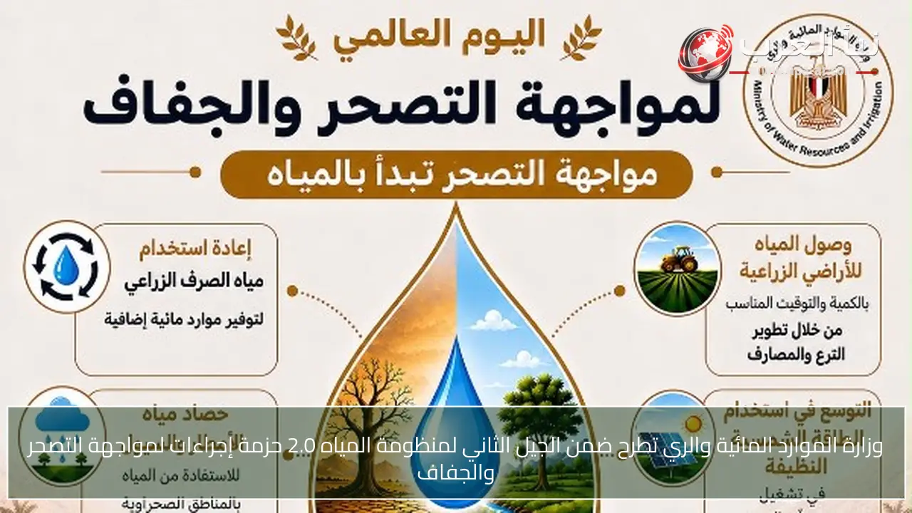 وزارة الموارد المائية والري تطرح ضمن الجيل الثاني لمنظومة المياه 2.0 حزمة إجراءات لمواجهة التصحر والجفاف