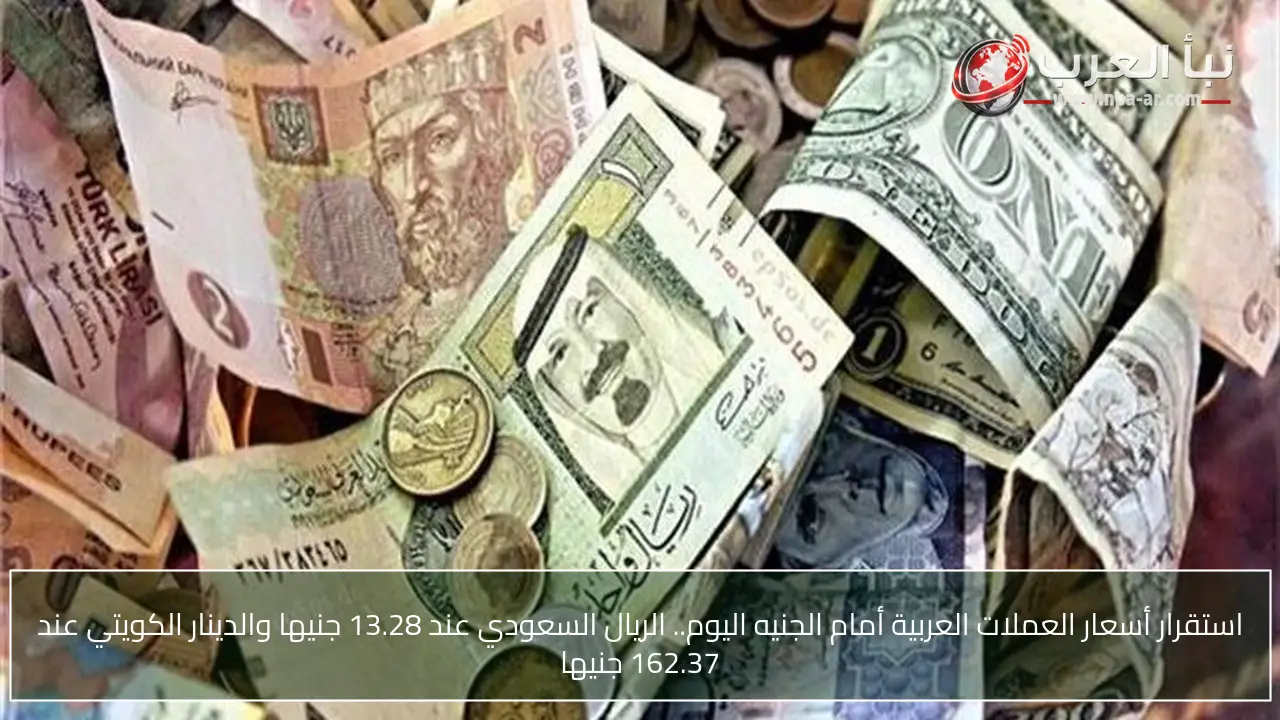 استقرار أسعار العملات العربية أمام الجنيه اليوم.. الريال السعودي عند 13.28 جنيها والدينار الكويتي عند 162.37 جنيها