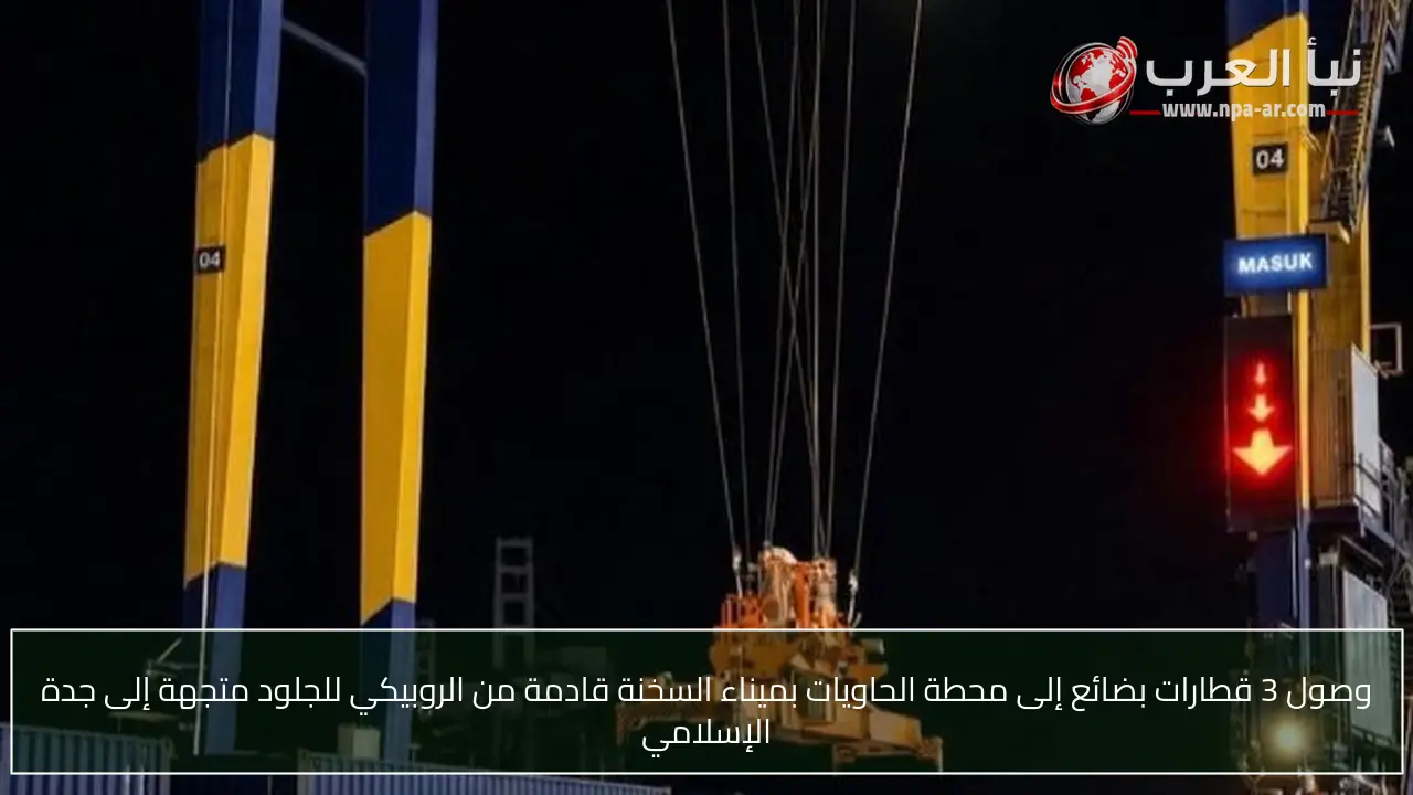 وصول 3 قطارات بضائع إلى محطة الحاويات بميناء السخنة قادمة من الروبيكي للجلود متجهة إلى جدة الإسلامي