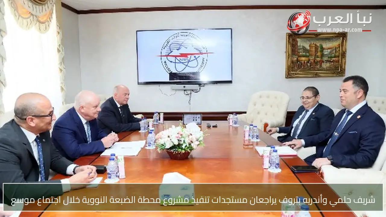 شريف حلمي وأندريه بتروف يراجعان مستجدات تنفيذ مشروع محطة الضبعة النووية خلال اجتماع موسع