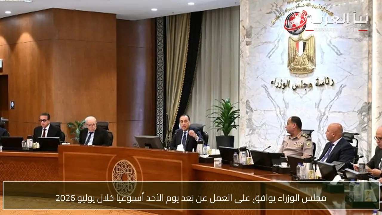 مجلس الوزراء يوافق على العمل عن بُعد يوم الأحد أسبوعيا خلال يوليو 2026