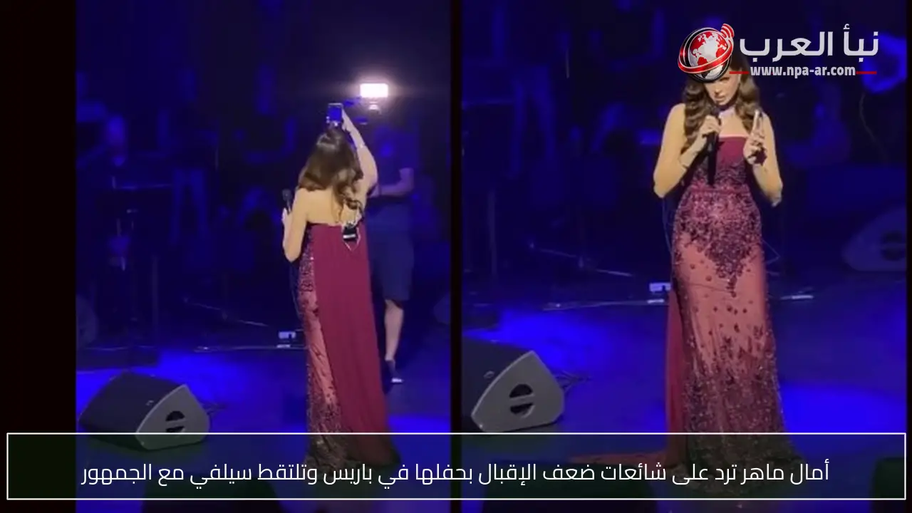 أمال ماهر ترد على شائعات ضعف الإقبال بحفلها في باريس وتلتقط سيلفي مع الجمهور