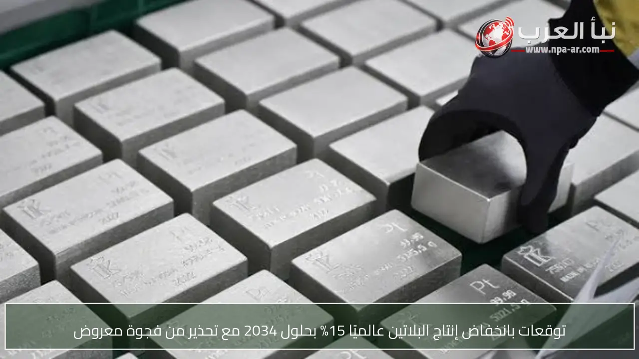 توقعات بانخفاض إنتاج البلاتين عالميًا 15% بحلول 2034 مع تحذير من فجوة معروض