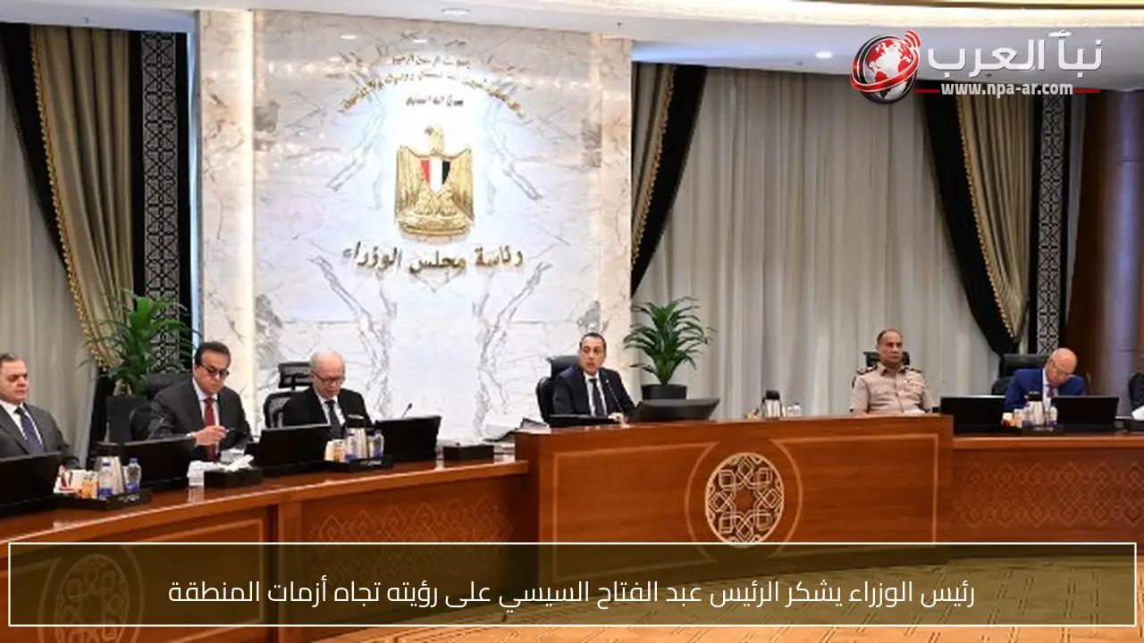 رئيس الوزراء يشكر الرئيس عبد الفتاح السيسي على رؤيته تجاه أزمات المنطقة