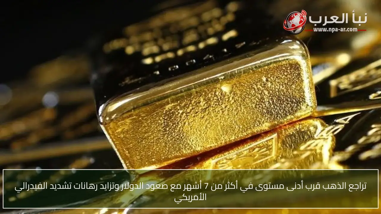تراجع الذهب قرب أدنى مستوى في أكثر من 7 أشهر مع صعود الدولار وتزايد رهانات تشديد الفيدرالي الأمريكي