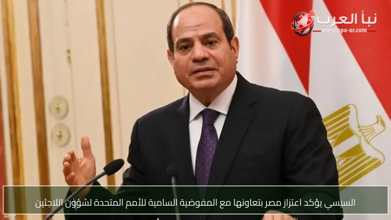 السيسي يؤكد اعتزاز مصر بتعاونها مع المفوضية السامية للأمم المتحدة لشؤون اللاجئين