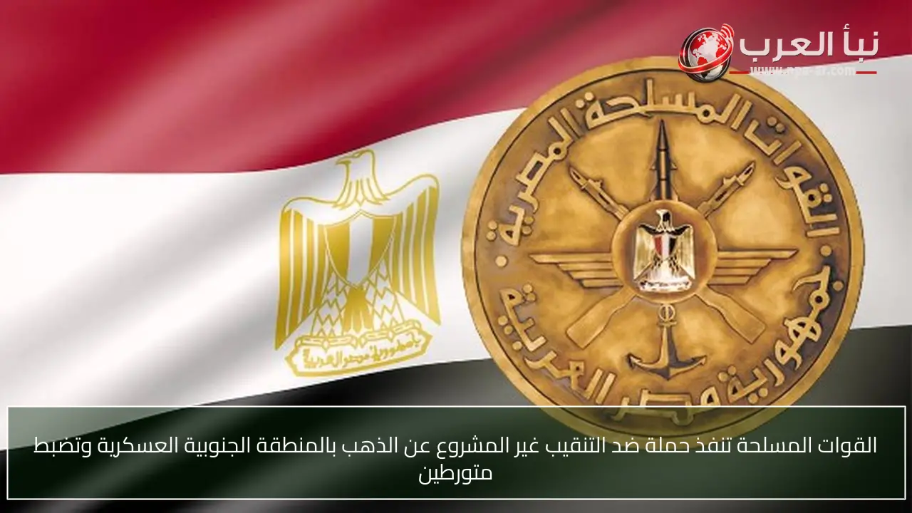 القوات المسلحة تنفذ حملة ضد التنقيب غير المشروع عن الذهب بالمنطقة الجنوبية العسكرية وتضبط متورطين