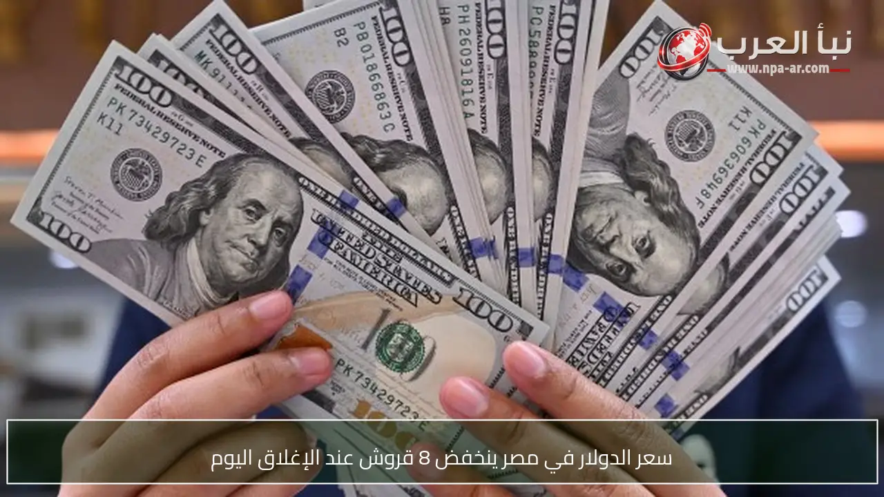 سعر الدولار في مصر ينخفض 8 قروش عند الإغلاق اليوم