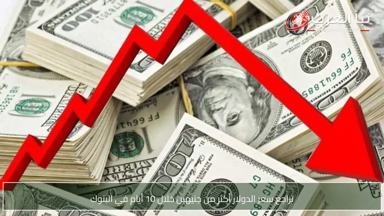 تراجع سعر الدولار أكثر من جنيهين خلال 10 أيام في البنوك