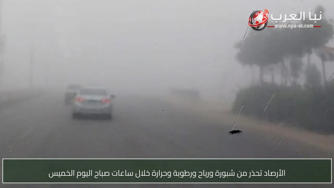 الأرصاد تحذر من شبورة ورياح ورطوبة وحرارة خلال ساعات صباح اليوم الخميس