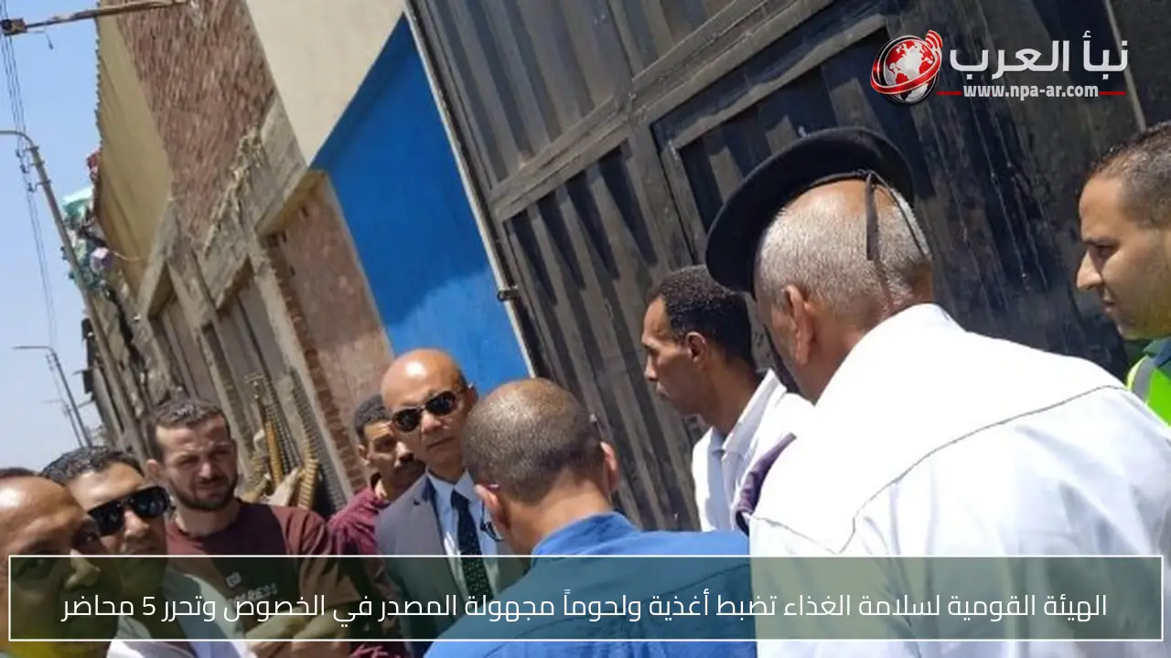 الهيئة القومية لسلامة الغذاء تضبط أغذية ولحوماً مجهولة المصدر في الخصوص وتحرر 5 محاضر