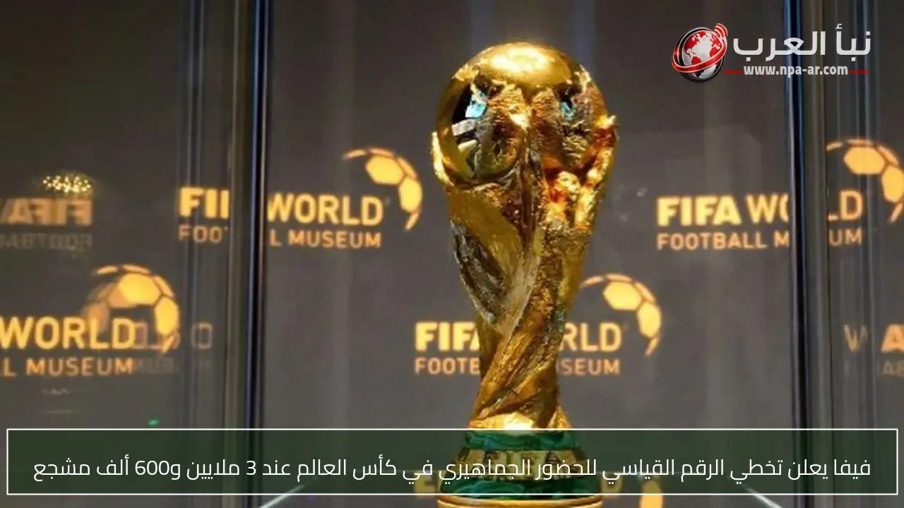 فيفا يعلن تخطي الرقم القياسي للحضور الجماهيري في كأس العالم عند 3 ملايين و600 ألف مشجع