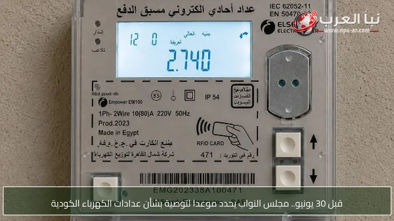 قبل 30 يونيو.. مجلس النواب يحدد موعدا لتوصية بشأن عدادات الكهرباء الكودية