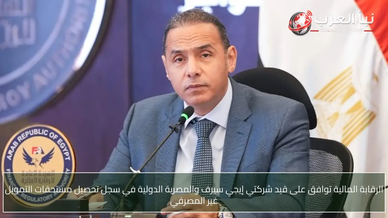 الرقابة المالية توافق على قيد شركتي إيجي سيرف والمصرية الدولية في سجل تحصيل مستحقات التمويل غير المصرفي