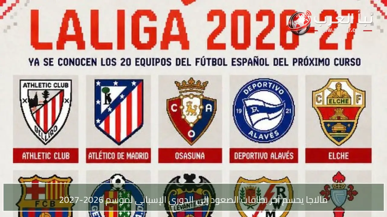 مالاجا يحسم آخر بطاقات الصعود إلى الدوري الإسباني لموسم 2026-2027