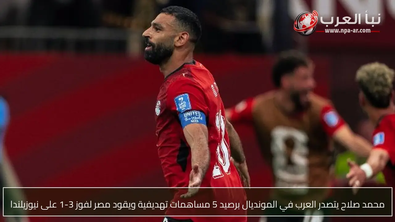 محمد صلاح يتصدر العرب في المونديال برصيد 5 مساهمات تهديفية ويقود مصر لفوز 3-1 على نيوزيلندا