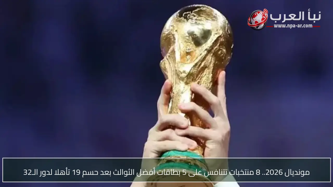 مونديال 2026.. 8 منتخبات تتنافس على 5 بطاقات أفضل الثوالث بعد حسم 19 تأهلا لدور الـ32