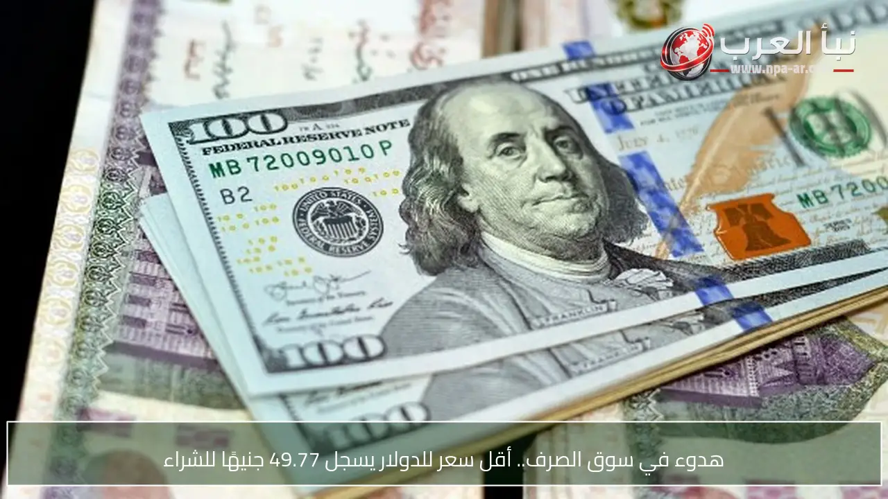 هدوء في سوق الصرف.. أقل سعر للدولار يسجل 49.77 جنيهًا للشراء