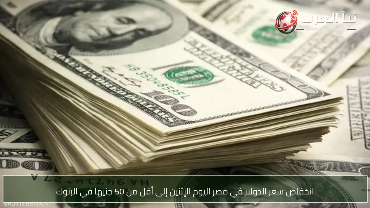 انخفاض سعر الدولار في مصر اليوم الإثنين إلى أقل من 50 جنيها في البنوك